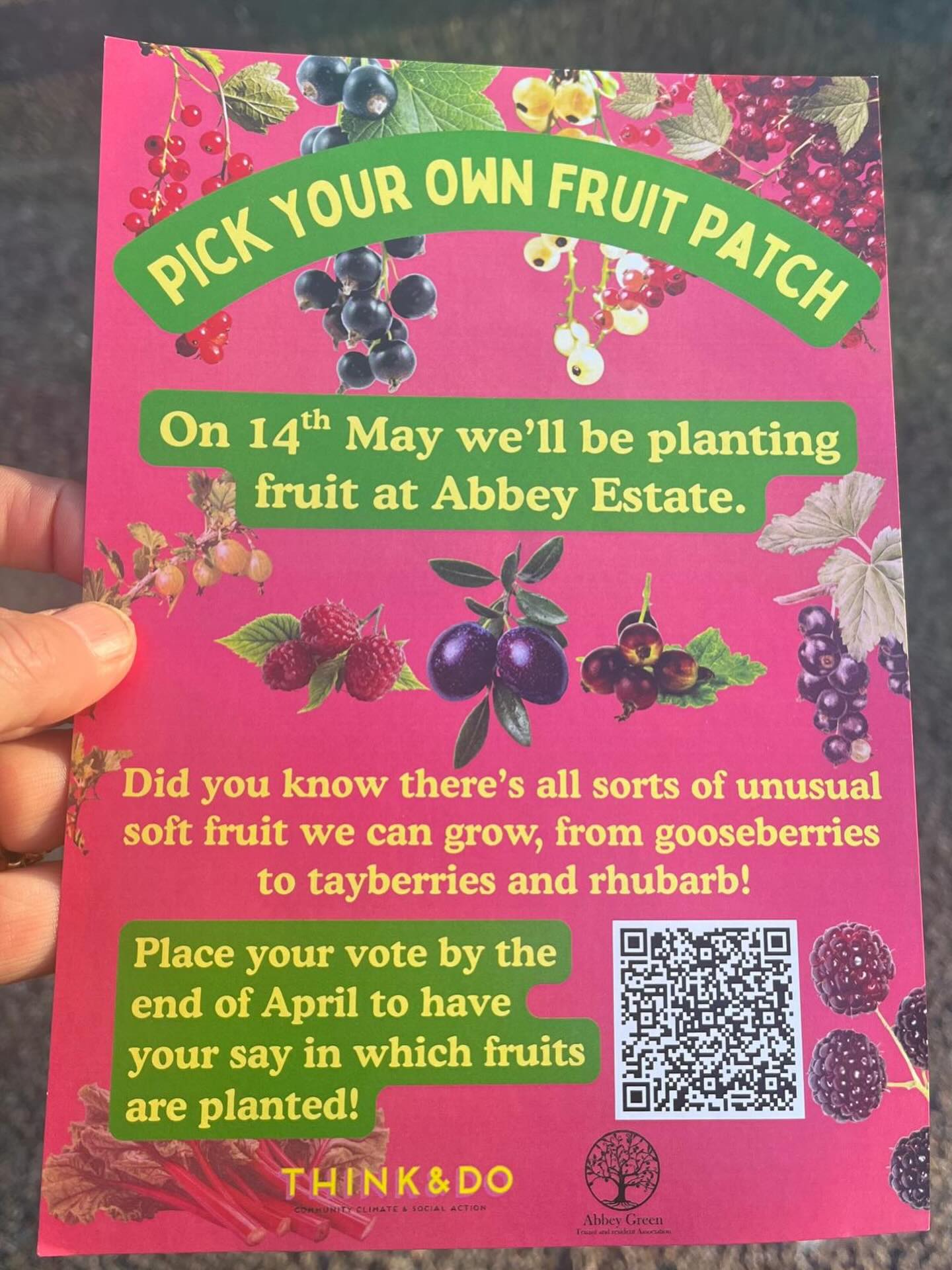 What a joyful new project this one is! We say let’s have pick your own fruit patches across all estates, schools and health centres…what do you think?