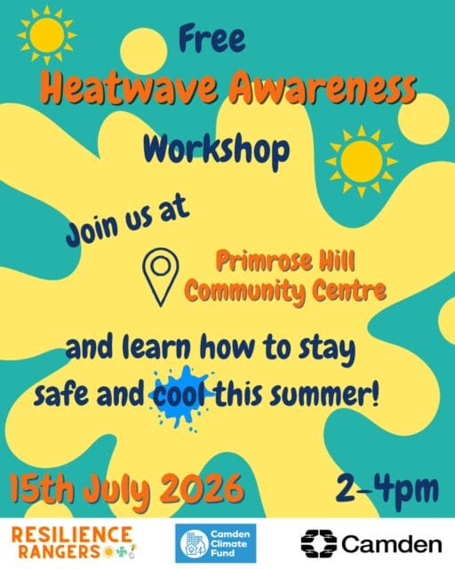 Struggling with the heat at the moment? We have our first FREE heatwave awareness workshop taking place on the 15th July at Primrose Hill Community Centre from 2-4pm, come along to find out tips on how to stay cool! Eventbrite link in bio.
#heatwave
#climatecrisis
#london
#thinkanddolondon
#sustainability